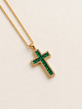 Emerald Cross Necklace